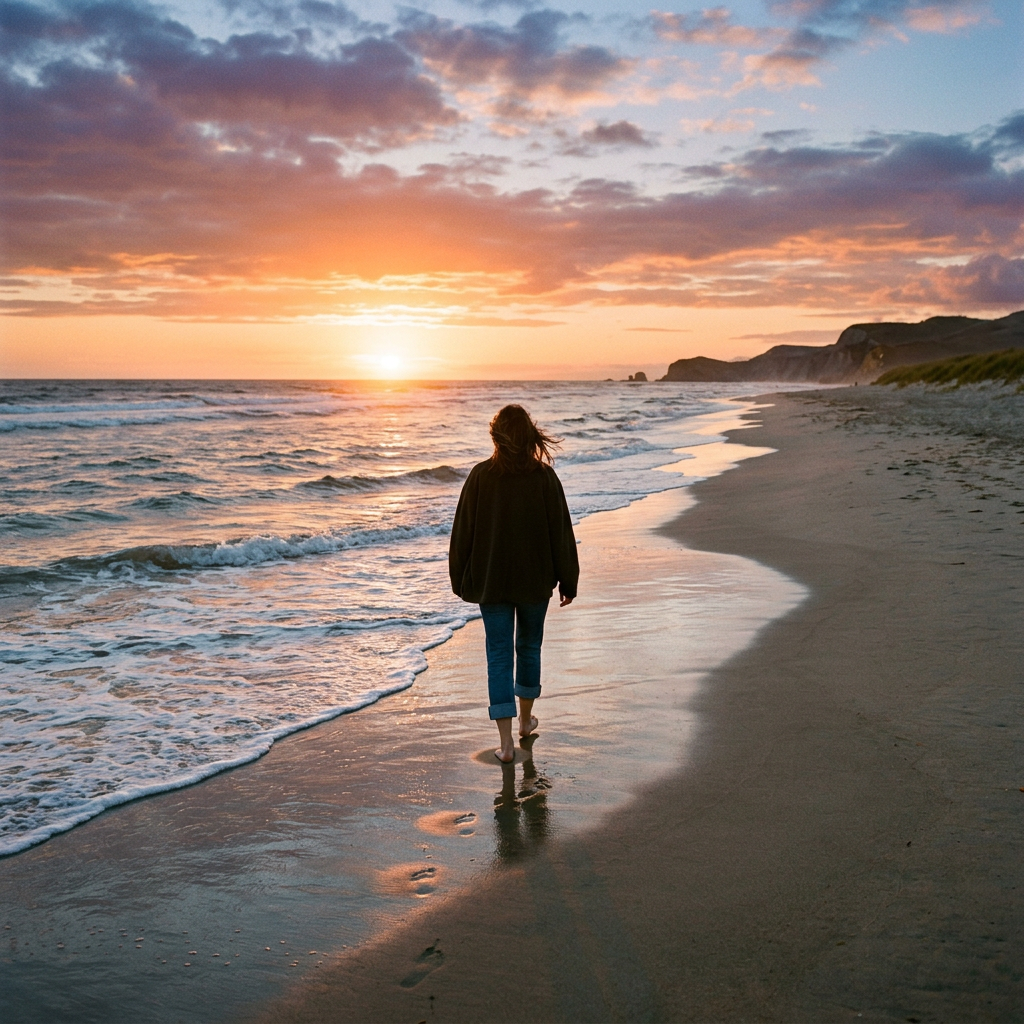 walking on beach helderpad